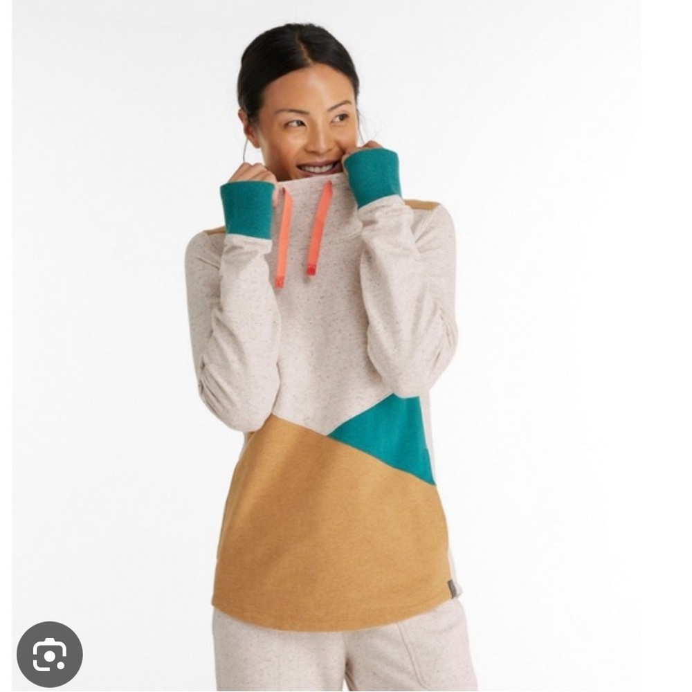 Women's L.L.Bean Cozy Mixed-Knit Pullover, Colorblock size L Tall